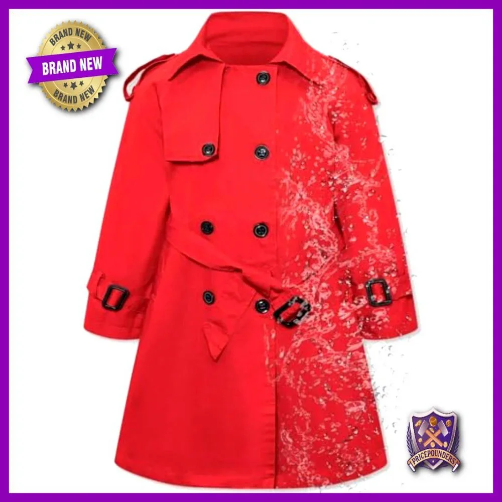 Waterproof Trench Coat Double Breasted Lapel Overcoat Outerwear Classic Chic